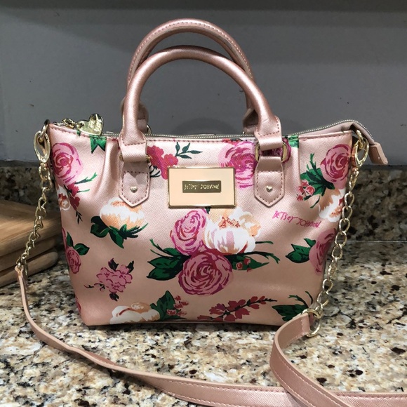 Betsey Johnson Handbags - Betsey Johnson Floral Satchel Is Sweet, Features Crossbody Strap  | EUC